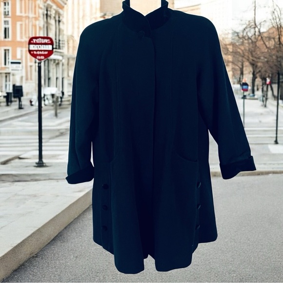 Herman Kay Jackets & Blazers - Vintage Herman Kay Black Wool Coat – Women’s Size 14